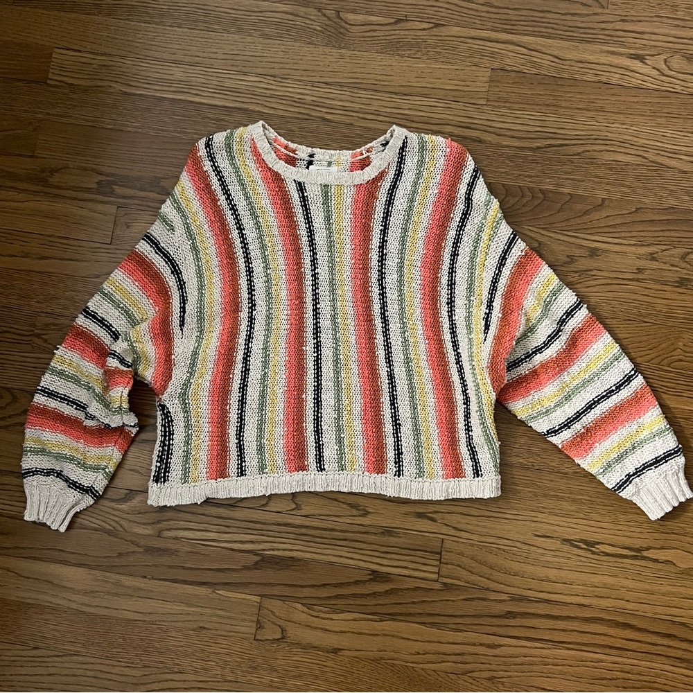 Billabong She’s a Trip Striped Multicolor Sweater M - Picture 5 of 8